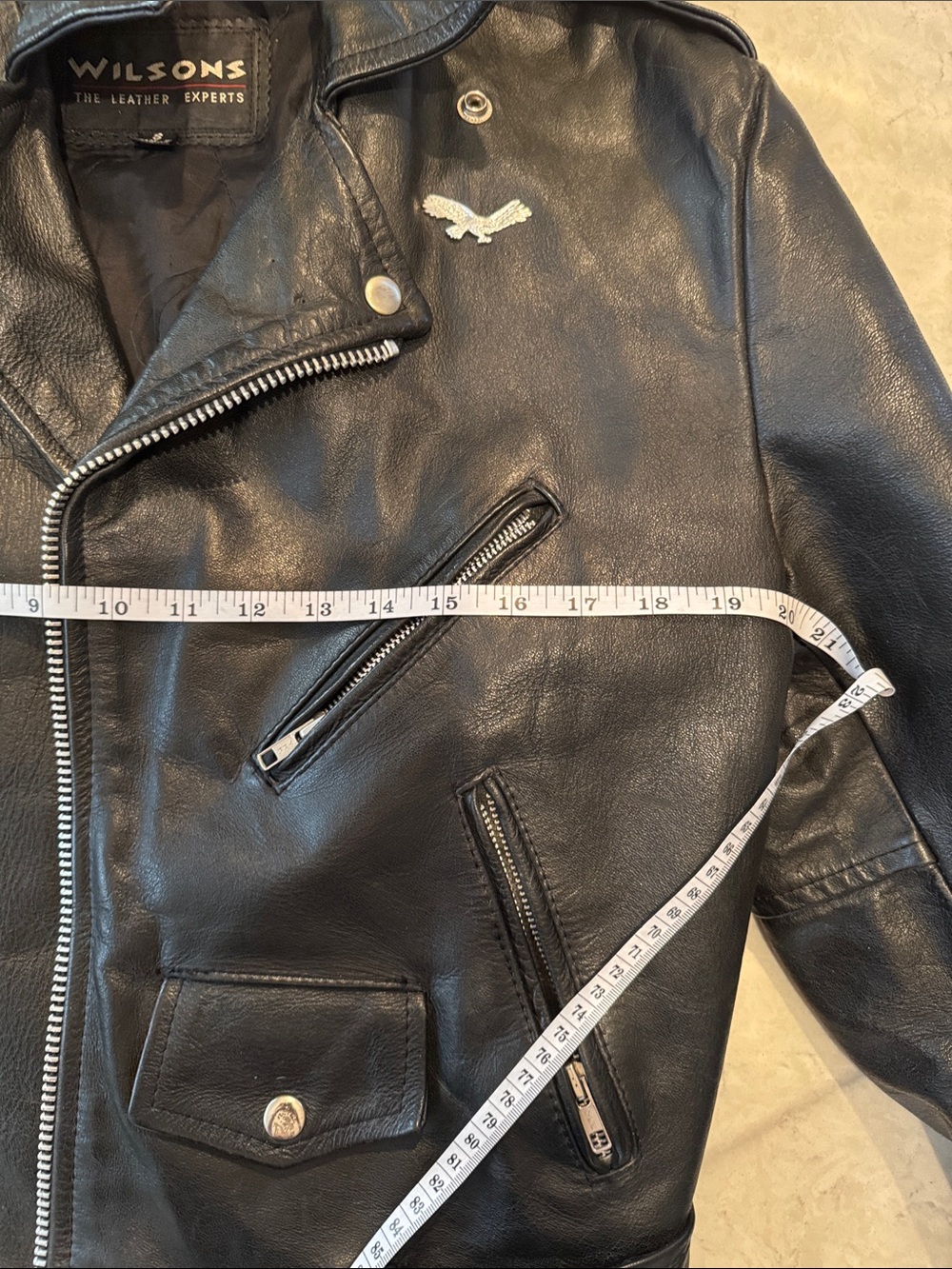 Wilsons Leather Motorcycle Jacket with Harley-Davidson Back Patches - Picture 8 of 9
